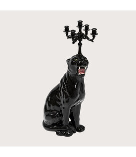 Candlestick Leopard Black H130