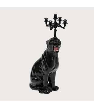 Candlestick Leopard Black H130