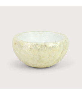 Bowl Capiz Pearl White D40 H20