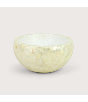 Bowl Capiz Pearl White D40 H20