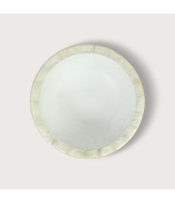 Bowl Capiz Pearl White D40 H20
