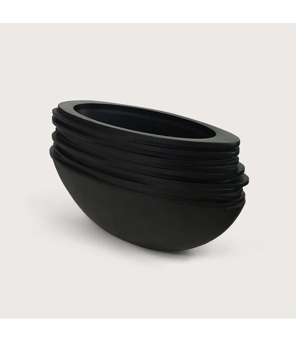 Pot Roza Ovaal Zwart Mat L80 B32 H40