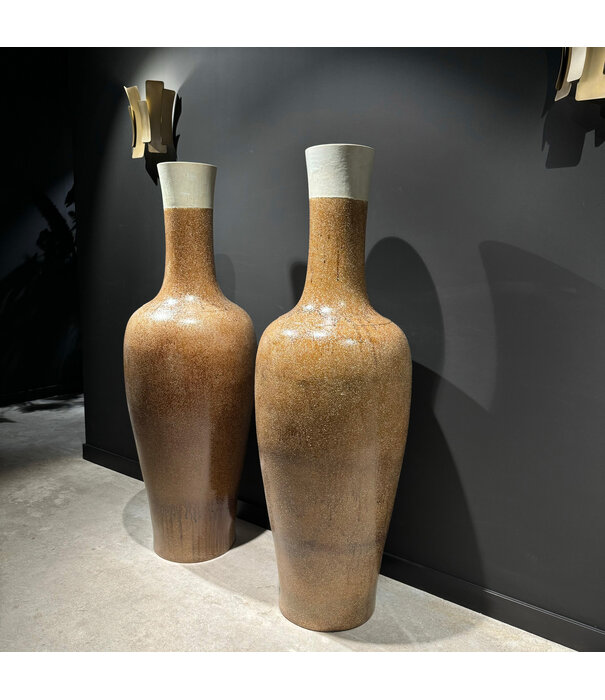 Vase Brown/White H165 Pot & Vaas EXCLUSIVES