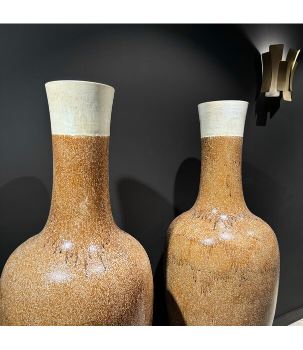 Vaas Brown/Wit H165 Pot & Vaas EXCLUSIVES