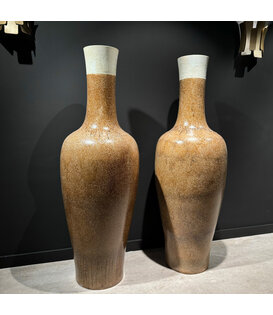 Vaas Brown/Wit H165 Pot & Vaas EXCLUSIVES