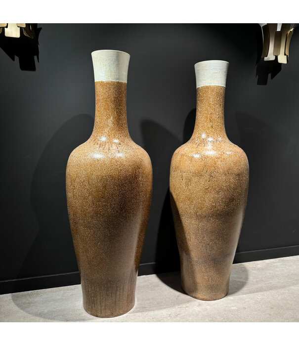 Vase Brown/White H165 Pot & Vaas EXCLUSIVES