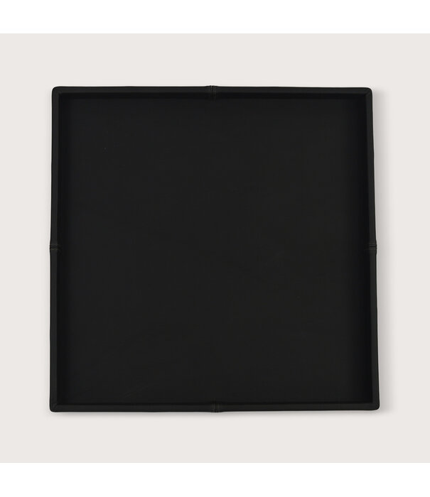 Exclusive leather tray smooth Dark brown L80 W80 H6