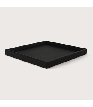 Exclusive leather tray smooth Dark brown L80 W80 H6