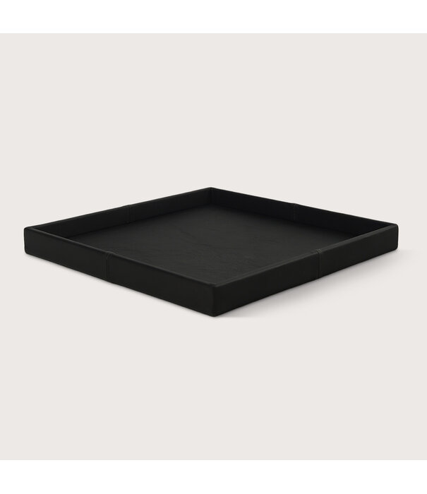 Exclusive leather tray smooth Dark brown L80 W80 H6