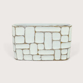 Oval Pot Coco White L51 W12.5 H30.5