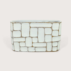 Oval Pot Coco White L51 W12.5 H30.5
