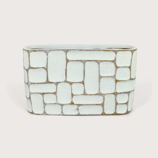 Oval Vase Coco White L51 W12.5 H30.5