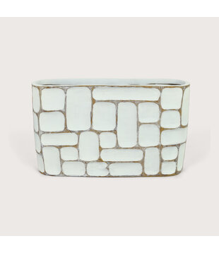 Oval Pot Coco White L51 W12.5 H30.5