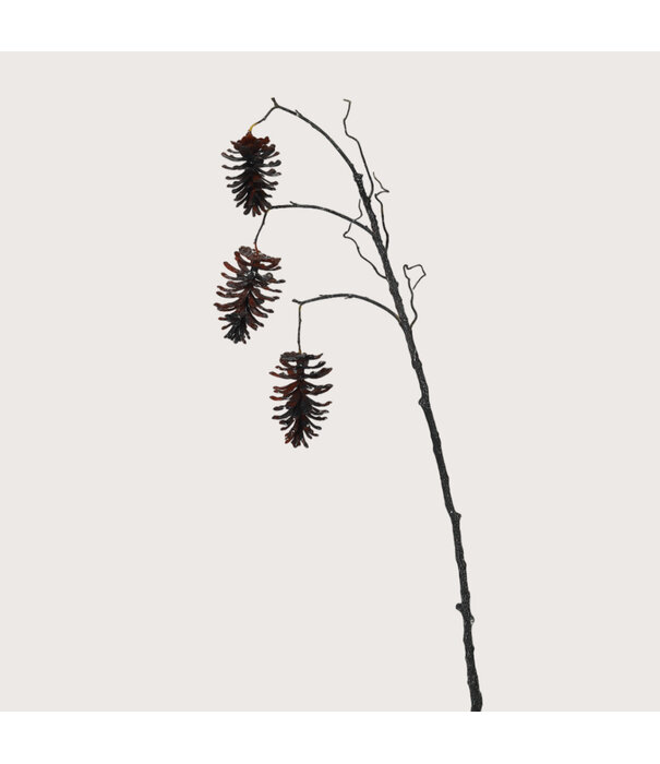 Pine cone 3-branch Bordeaux H140