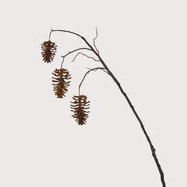 Pine cone 3-branch Brown H140