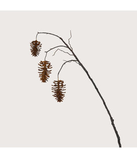 Pine cone 3-branch Brown H140
