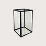 Windlicht glas frame Zwart L30 B30 H50