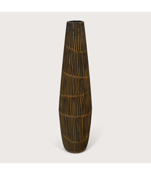Vase Ratan Brown/Black D17 H68.5