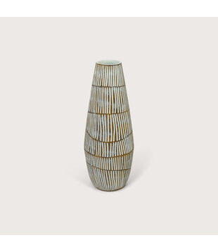 Vase Ratan Brown/White D15.5 H39