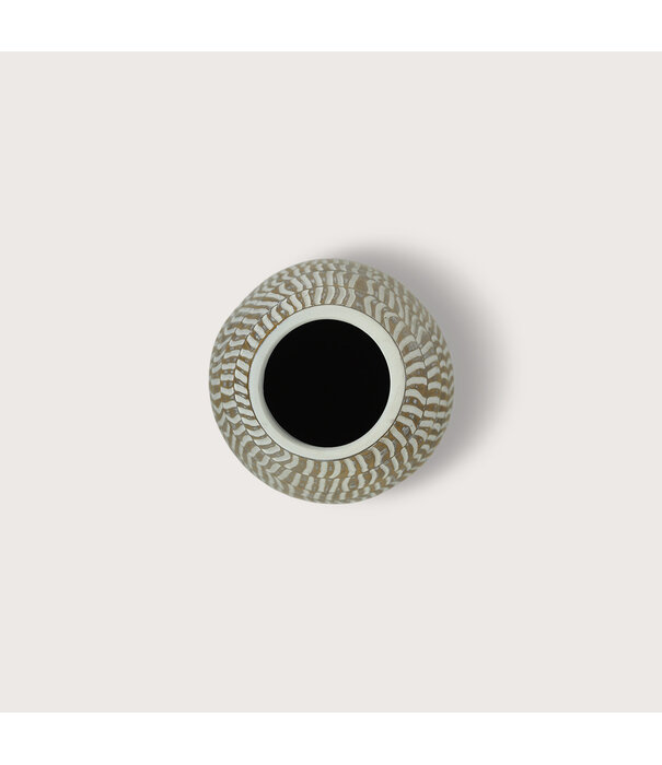 Vase Ratan Brown/White D15.5 H39