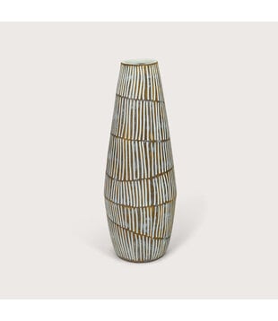 Vase Ratan Brown/White D17 H47