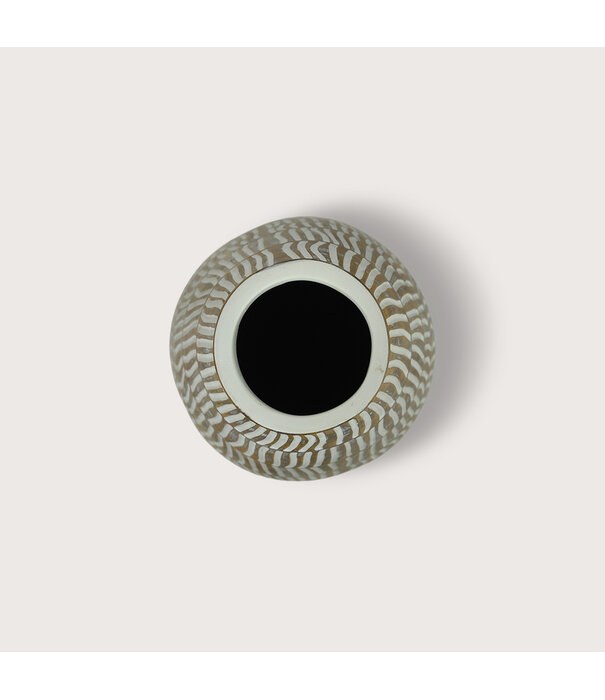 Vase Ratan Brown/White D17 H47