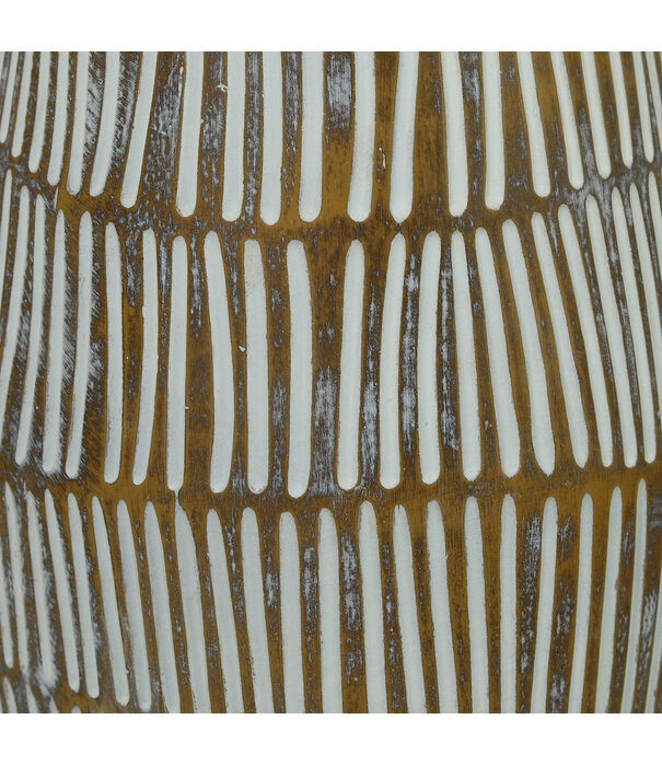 Vase Ratan Brown/White D17 H47
