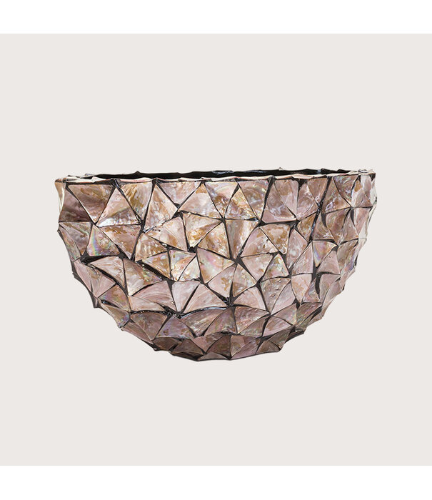 Schuit High ovaal Mother of pearl Bruin L80 B35 H40