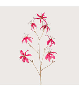 Gloriosa Branch Velvet Gold/Pink H108