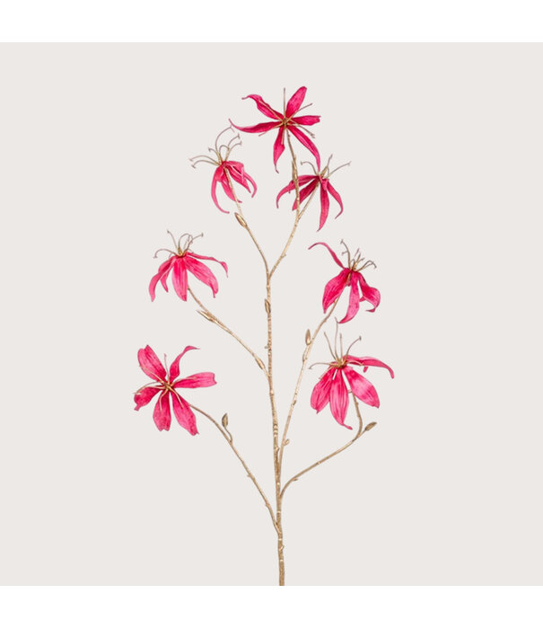 Gloriosa Branch Velvet Gold/Pink H108