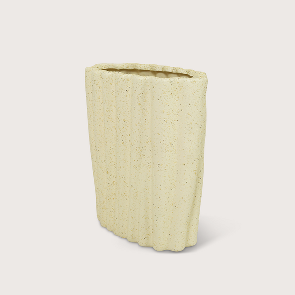 Vase Fouldy Oval Oyster White L25 W23 H25