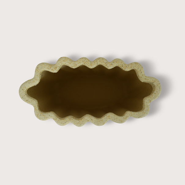 Vase Fouldy Oval Oyster White L25 W23 H25