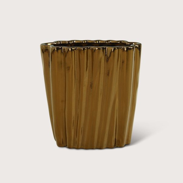 Vase Fouldy Oval Champagne Gold L25 W23 H25