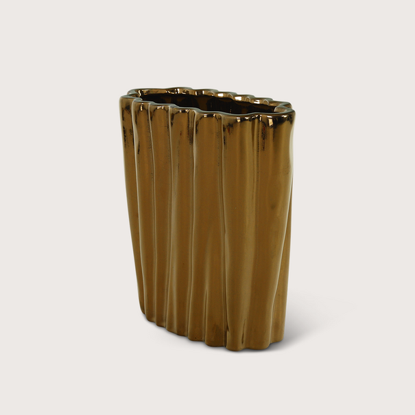 Vase Fouldy Oval Champagne Gold L25 W23 H25