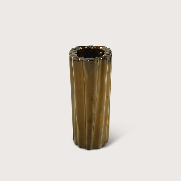 Vase Fouldy Oval Champagne Gold D19 H20