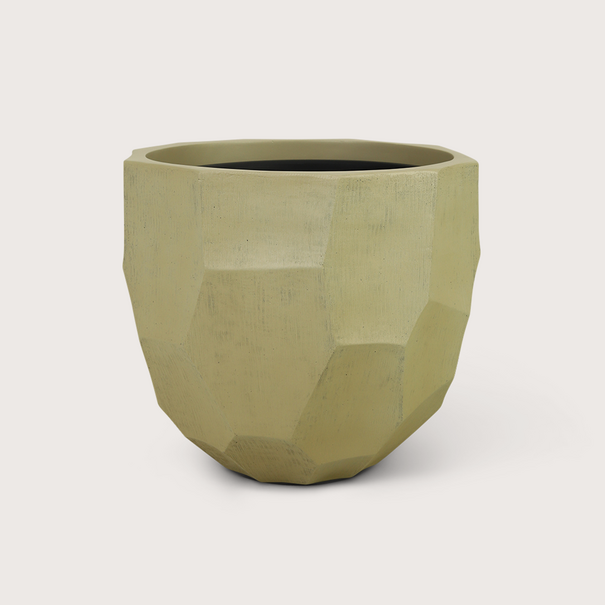 Geo pot, beige, H40 D45