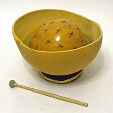 StigSlag Waterdrum-set: 2 kalebassen 15 en 30 cm + ring + stok