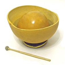 StigSlag Waterdrum-set: 2 kalebassen 20 en 35 cm + ring + stok