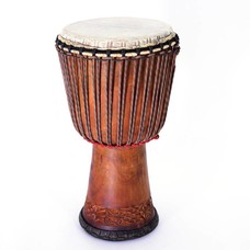 Bouba Percussion Djembé Guinee, melina hout, Ø 31 - 32 cm, rubber onderrand