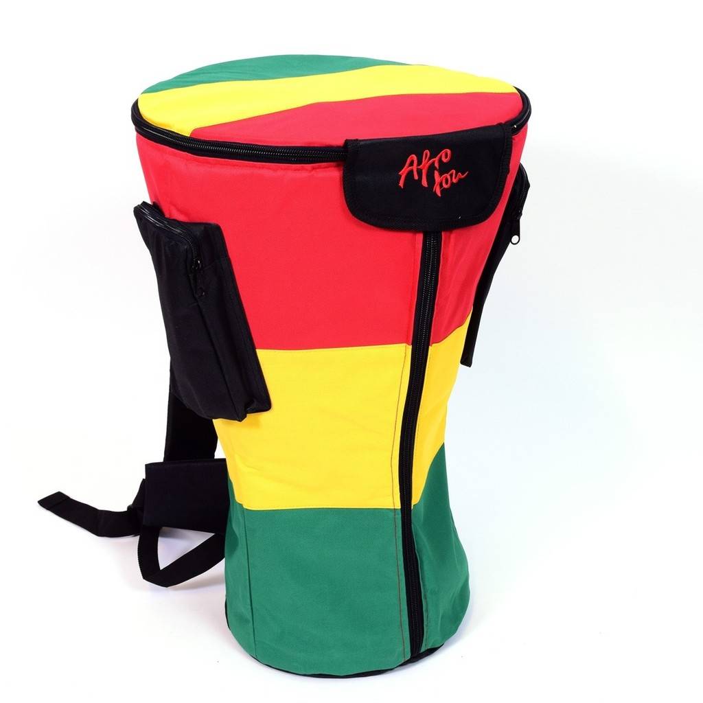 Djembétas voor djembe tot 32 cm L, rastakleuren, Afroton Stiggelbout