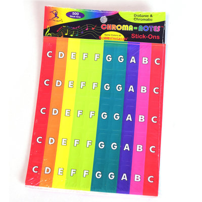 Boomwhackers Chroma-Notes, 500 stickers in Boomwhacker-kleuren