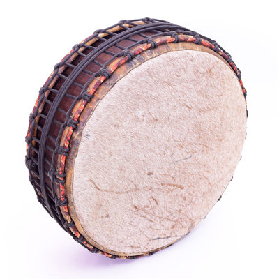 Powwow drum, aan 2 zijden koeienvel, Ø 50 cm, StigSlag