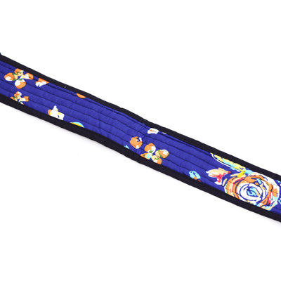 StigSlag Djembé-draagband blauw, met bloemen, 4,5 meter lang