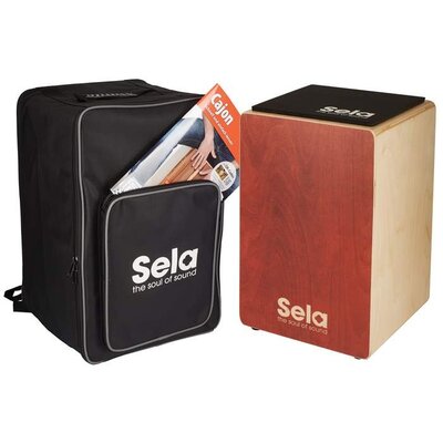 Sela Cajon bundel, Cajon Primera Brown + Cajonpad + Rugzak, Sela