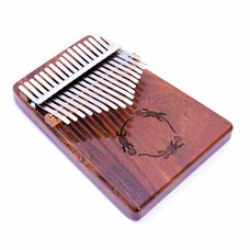 Kalimba, 17 tonen, hagedissen, Koa hout, harmonisch C mineur