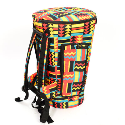 Tas voor djembé, M, Ø 33 cm x 60 cm hoog, Afrikaanse print