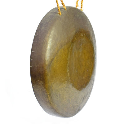 Gong uit Engeland, met wand-ophang-systeem, oud