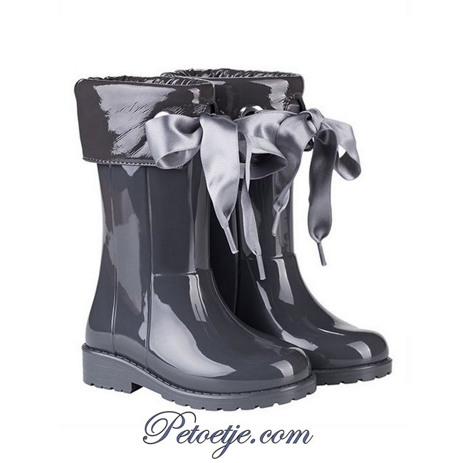 Campera Charol Grey Ribbon Rain Boots 