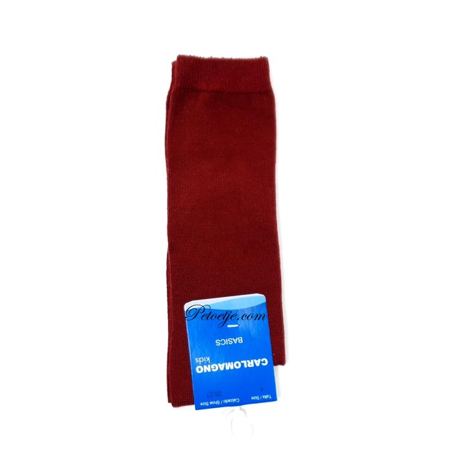 CARLOMAGNO - Socks Unisex Grana Red Cotton Knee Socks