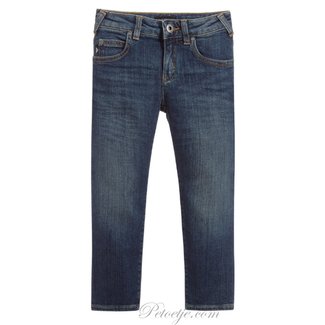 EMPORIO ARMANI Jongens Blauwe Regular Fit Denim Jeans